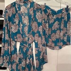 Floral Kimono and Shorts Set! Festival Season!